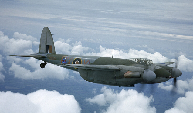 A Mosquito in the air over England in 1943